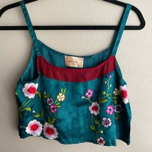 Faux silk crop top from Paris.